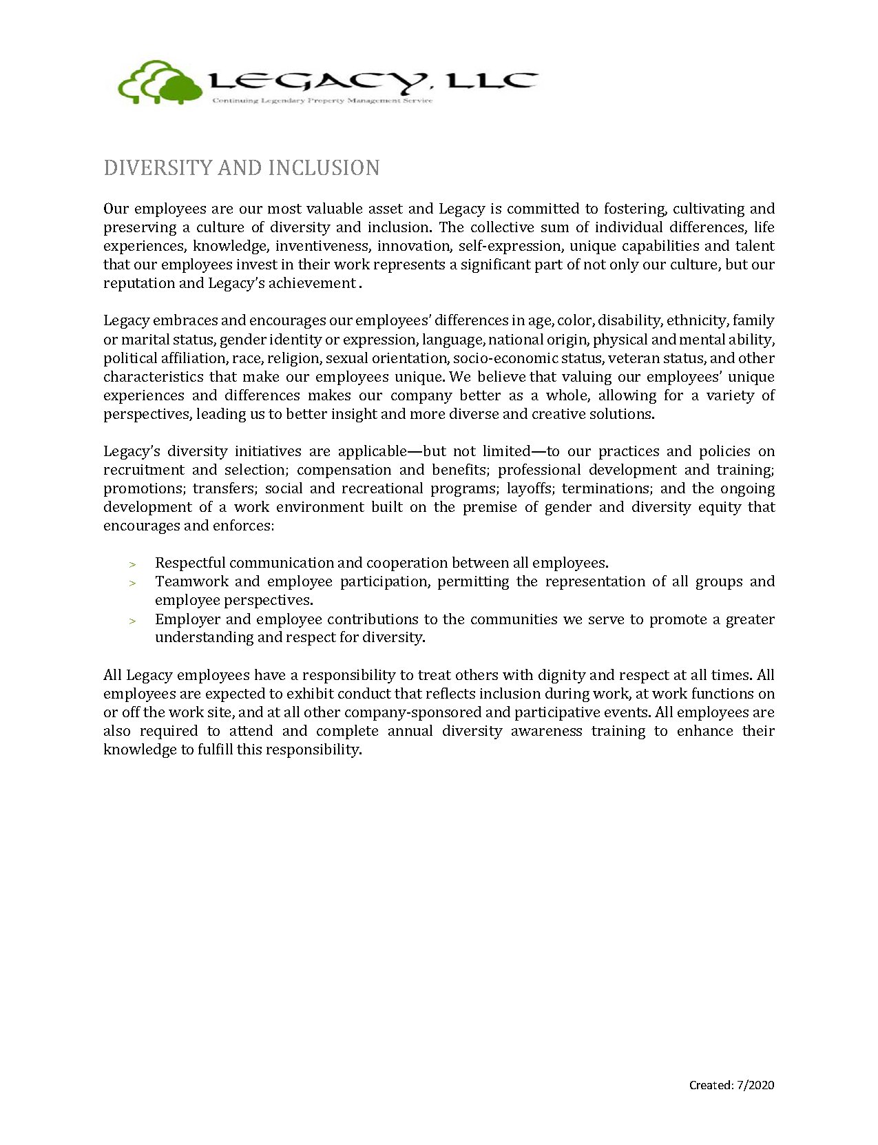 Diversity & Inclusion Document
